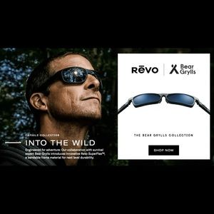 New REVO ESPEN Bear Grylls Gray POLARIZED Sunglass